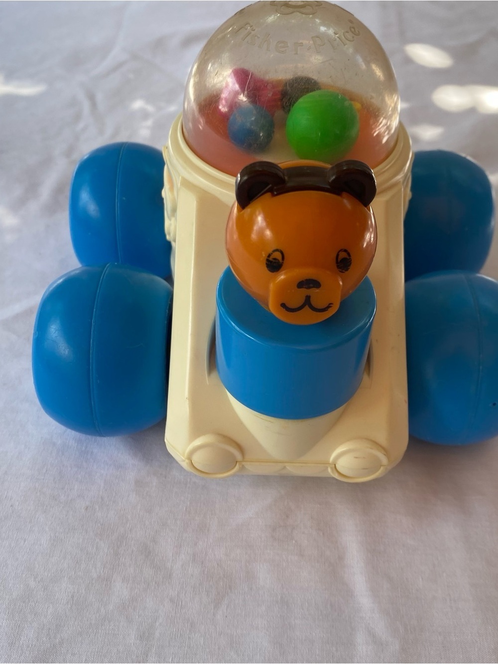 Vintage Fisher Price Pop Up Bear Toy 1987 Rolling Ball Popper - Picture 7 of 7